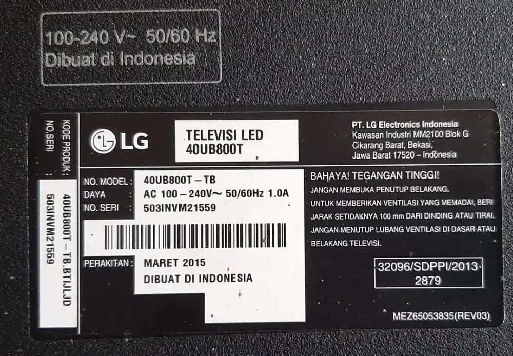 SMART TV LG RUSAK 40 INCH