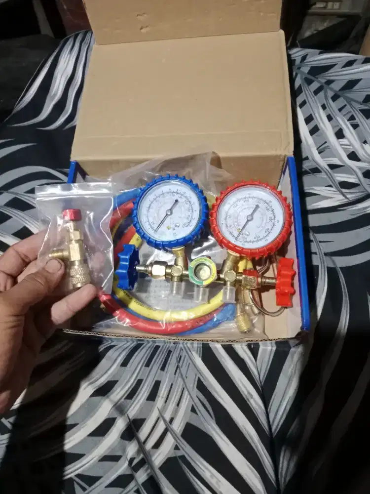 brass manifold gauge set+ adaptor ac