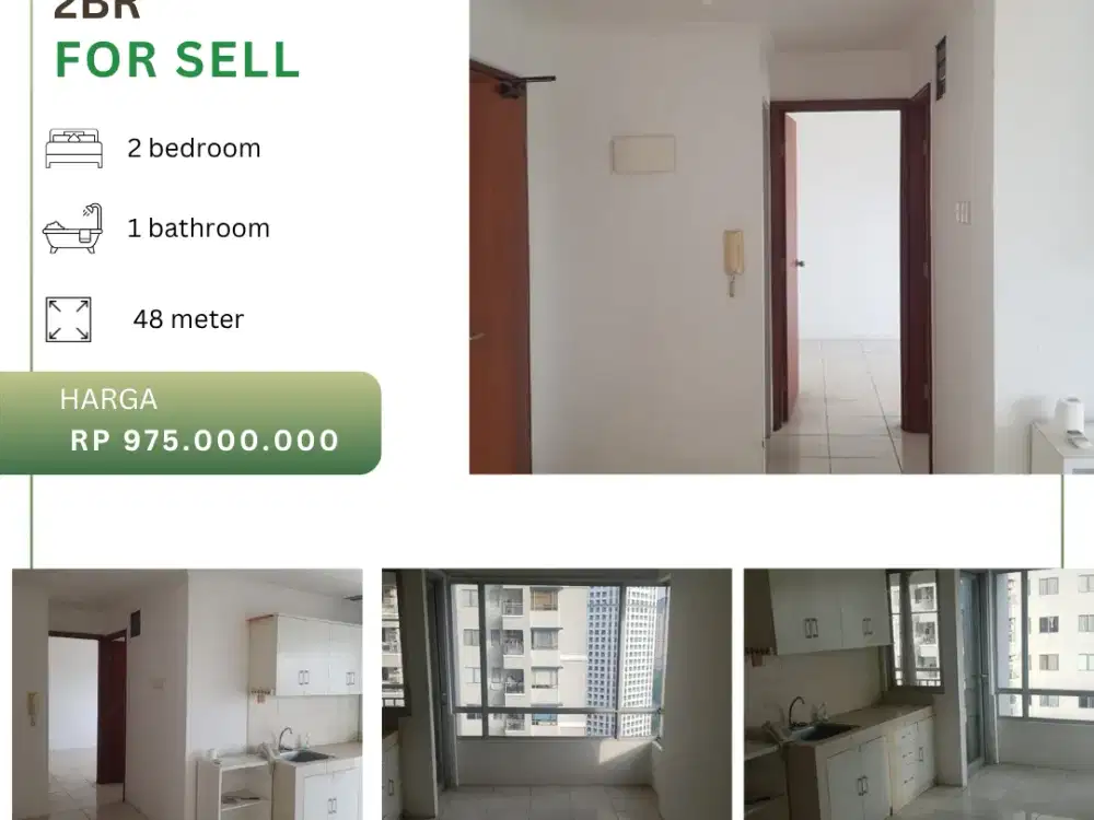 Dijual Apartement Sudirman Park 2BR Lantai Sedang View Utara