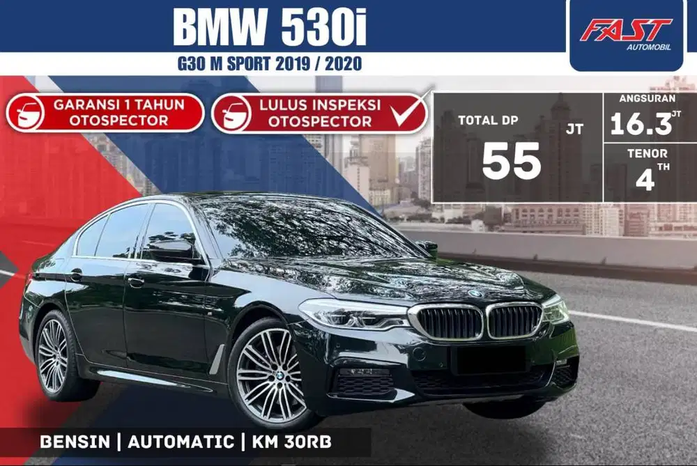 BMW 530i G30 2020 / 2019 M SPORT SUNROOF LOW KM.30RB PAJAK PANJANG#F6S