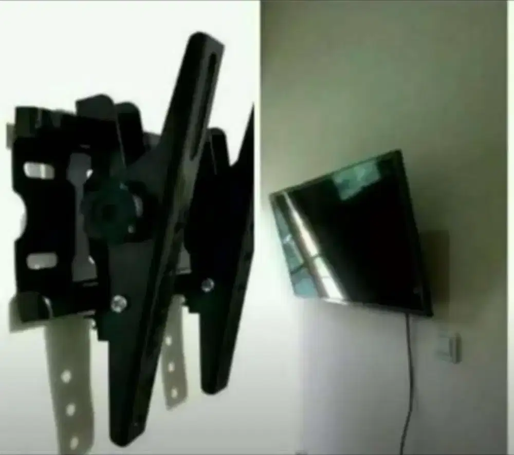 Pasangkan bracket dan Braket +pasang terimarapih breket briket led tv