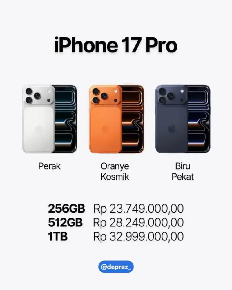 PO IPHONE SERIES 17 FREE GARANSI FISIK 1 TAHUN