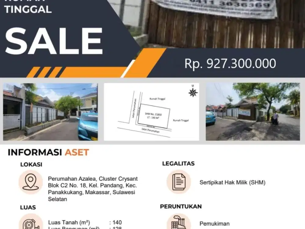 Dijual Rumah Nyaman di Cluster Crysant, Panakkukang Makassar