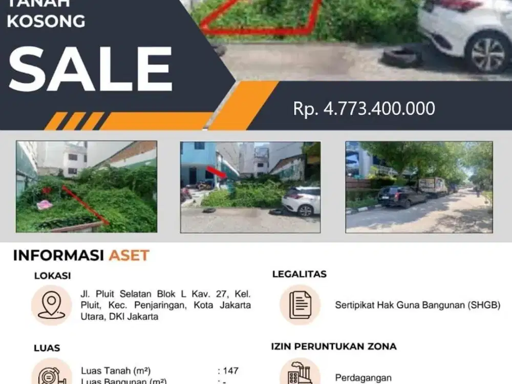 Dijual Tanah Strategis di Pluit Selatan, Cocok untuk Ruko atau Usaha