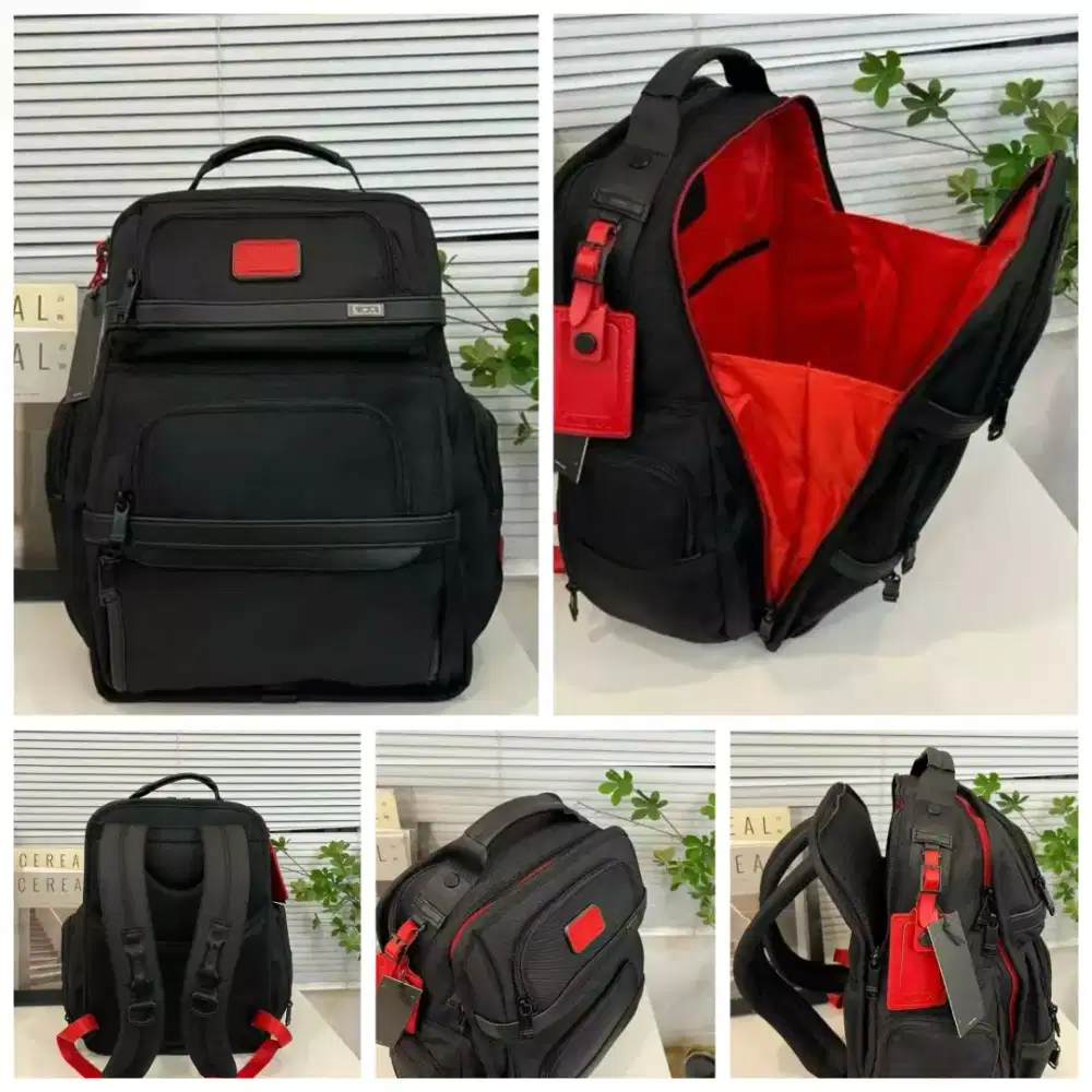 Tas Tumi Ransel Alpha 3 Brief Pack Black Red