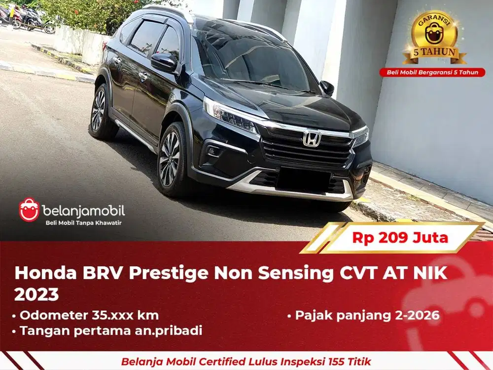 [ GARANSI 5TH ] Honda BRV BR-V BR V Prestige Non Sensing CVT 2023/2024