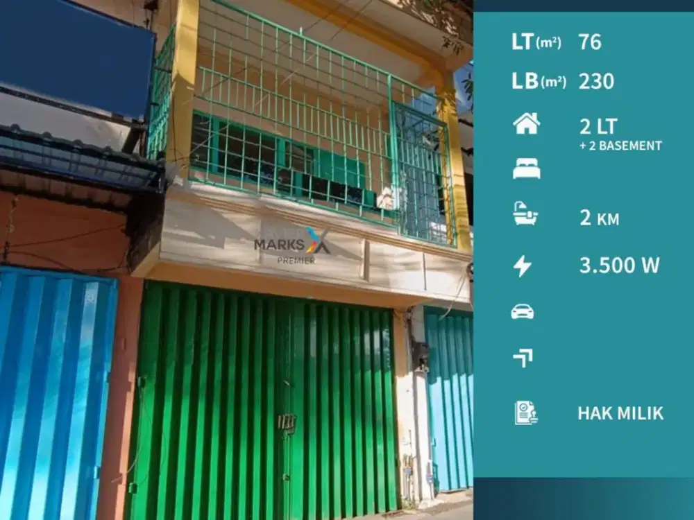 Dijual/Disewakan Ruko Strategis di Poros Jalan Kawi Atas, Klojen Malang