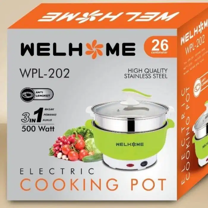 HARGA PROMO Murah WELHOME WPL-202 Panci Listrik Serbaguna