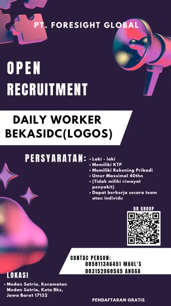 Open loker Daly worker bekasi dc (logos)