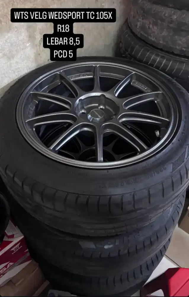 R18 wedsport tc 105x et 43 lebar 8.5 ban 225 50