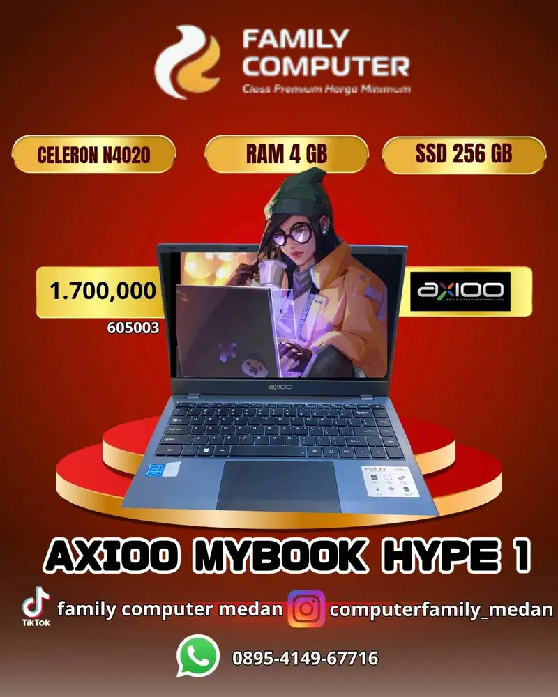 AXIOO MYBOOK HYPE 1|CELERON N4020|RAM 4GB|SSD 256GB