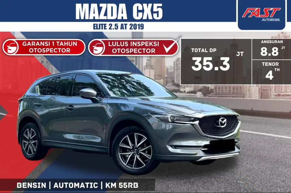 MAZDA CX5 ELITE 2019 2.5 AT SUNROOF LOW KM.55RB PAJAK PANJANG #F1ST