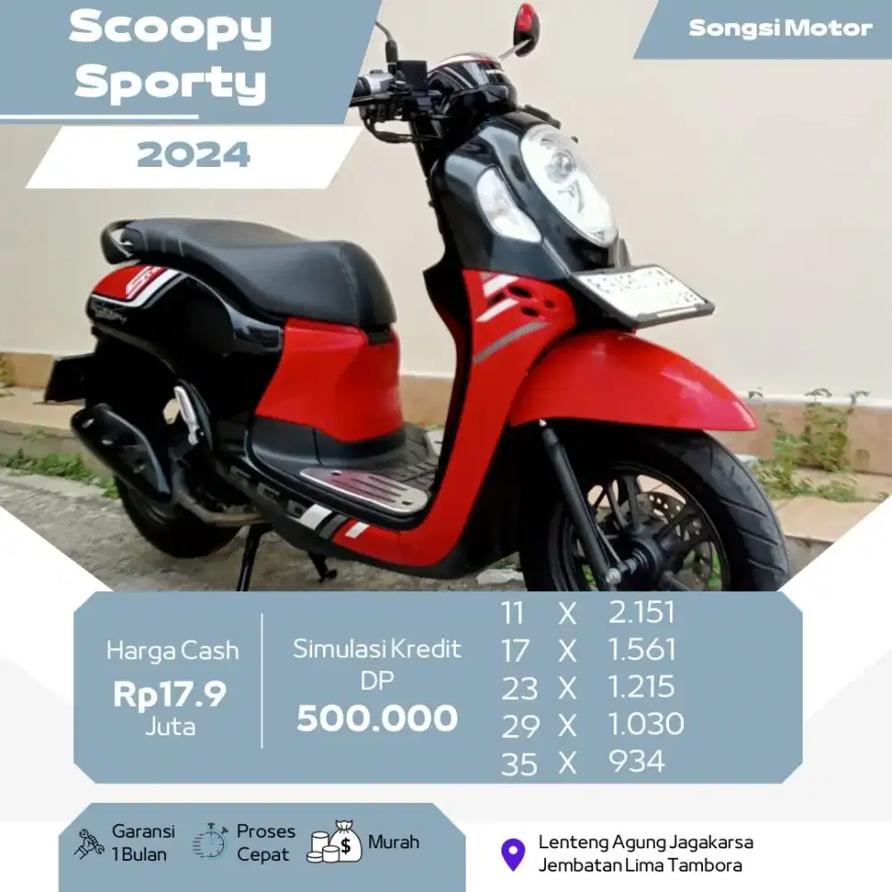 HONDA SCOOPY SPORTY TH 2024 CASH/KREDIT PROSES CEPAT
