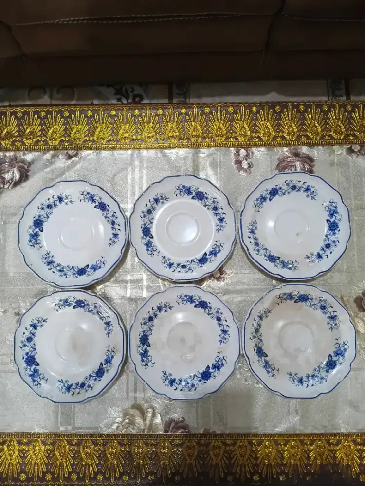 Piring keramik hias sangostone, -16.5 cm -6 pcs