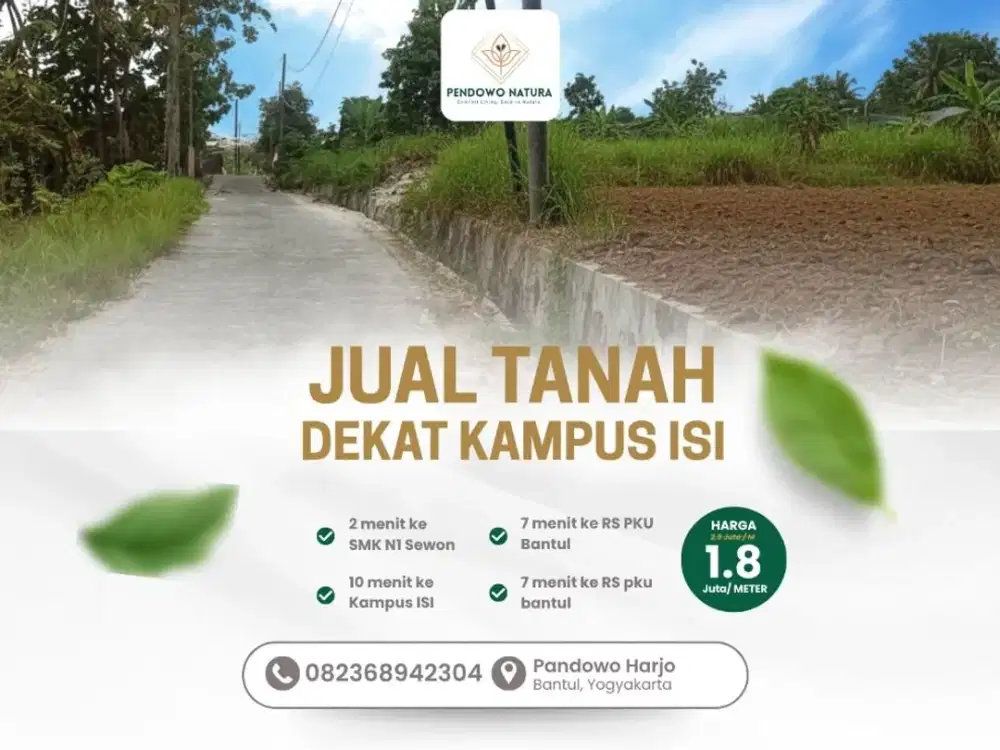 Dijual Tanah Murah di Bantul sewon cocok  Investasi 7 menit ke Pasar bantul