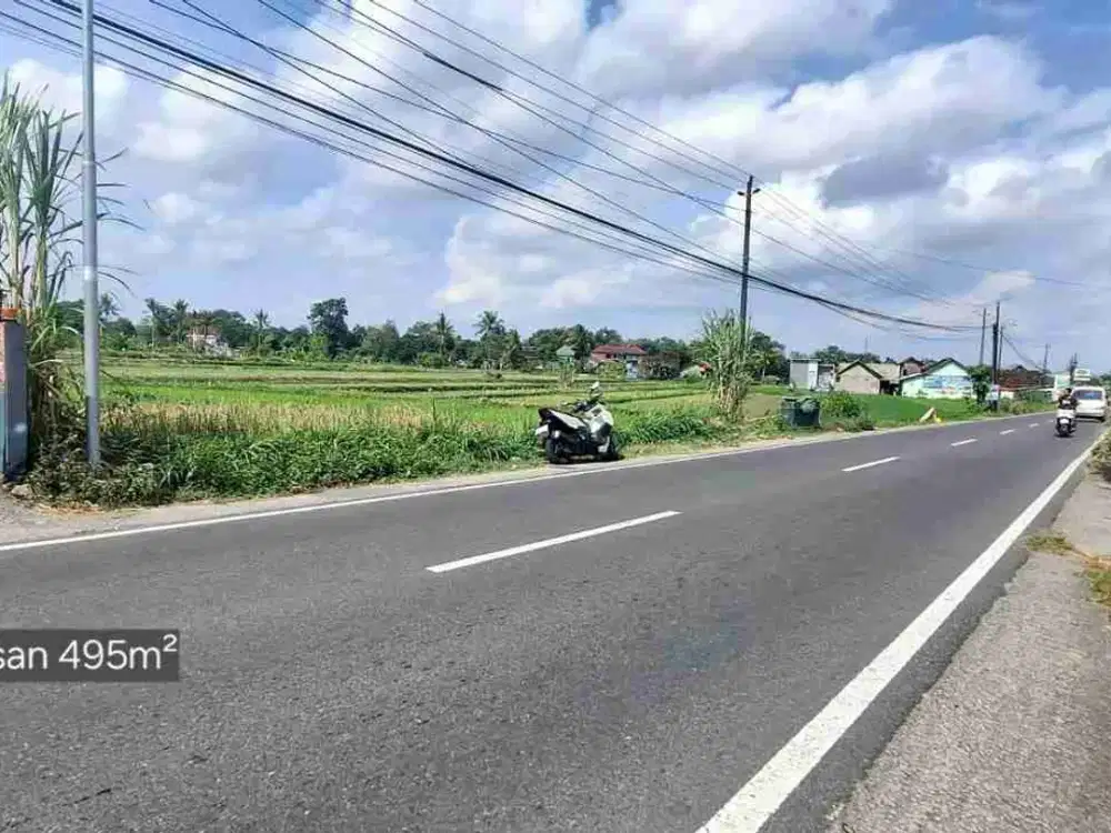 tanah strategis pinggir jalan besar selomartani kalasan