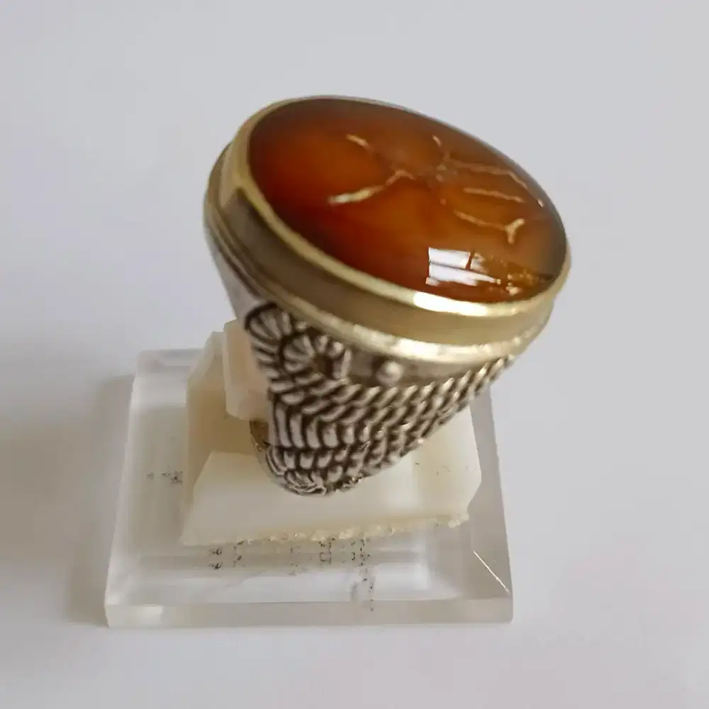 Cincin Batu Akik Motif Unik Lawas Preloved.
