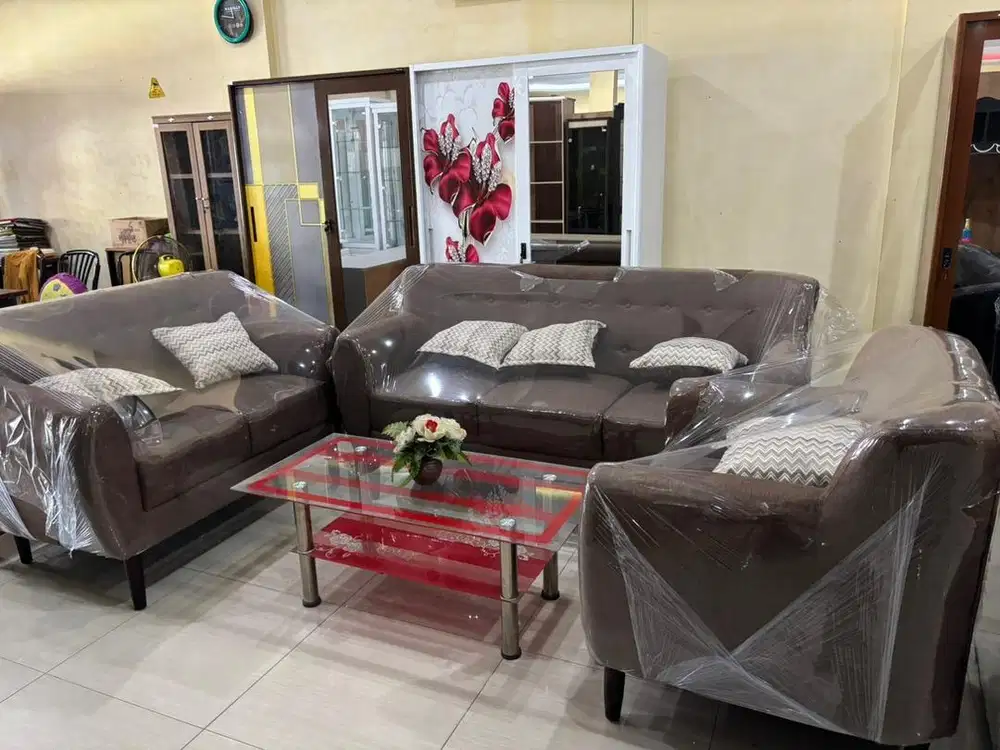 Sofa kanvas minimalis 321 + meja