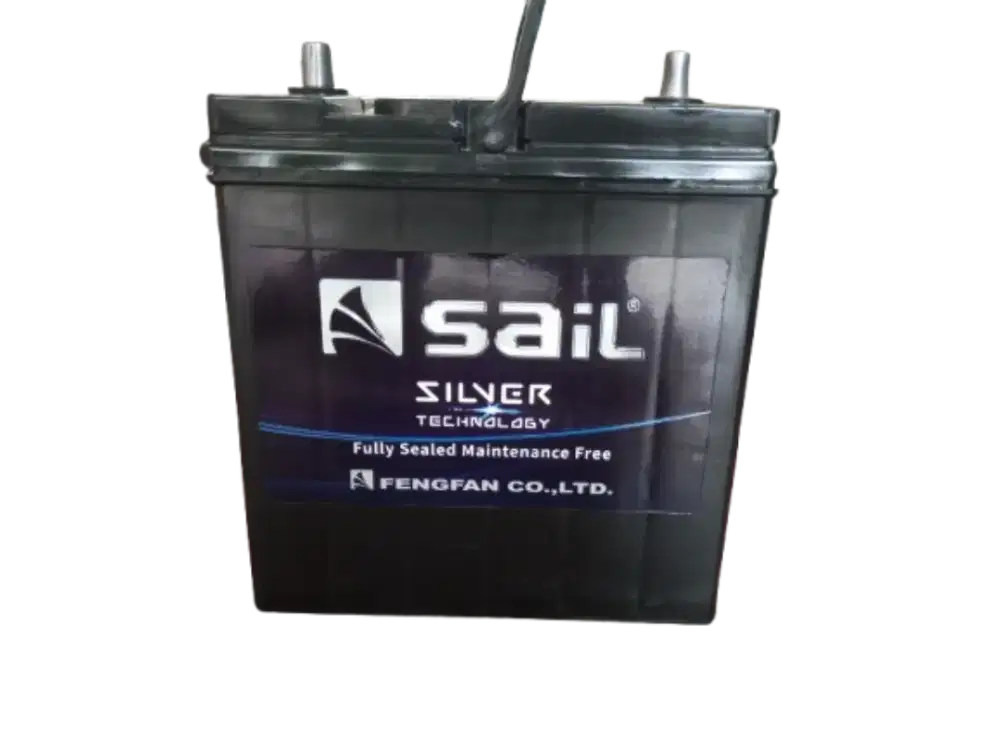 Aki Mobil Merk Sail Silver , Type NS40ZL , Warna Hitam