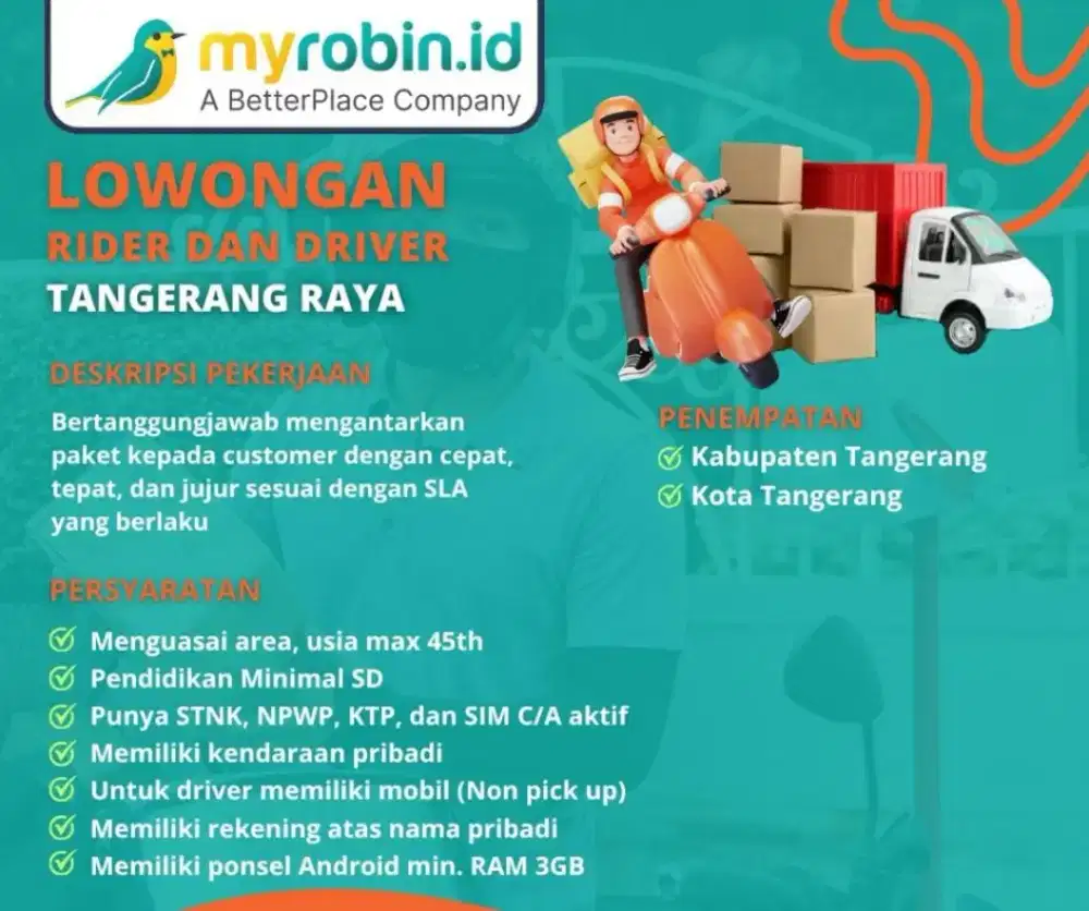 Lowongan kurir motor dan mobil