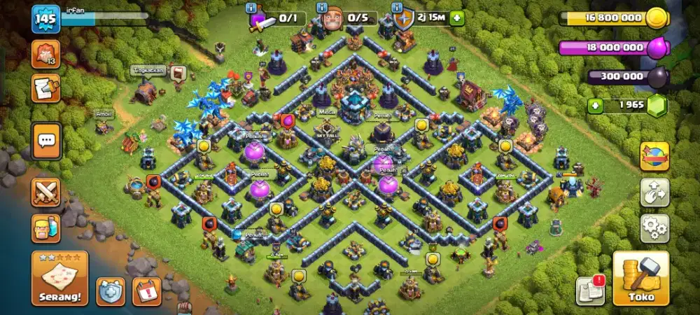 Akun clash of Clans th13