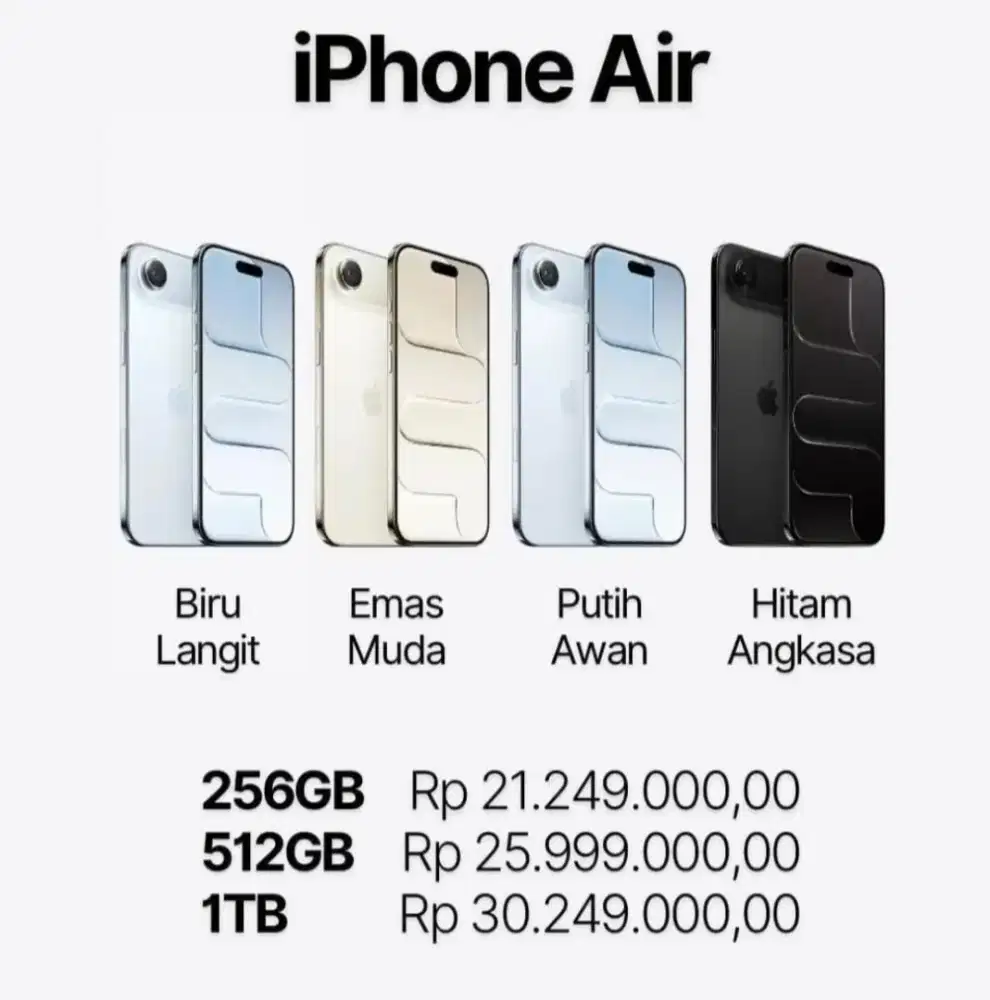 PO IPHONE 17 AIR 1 TB