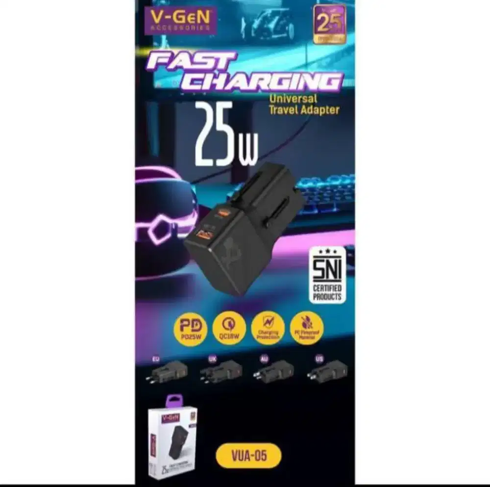 Vgen adapter 25W fast charging VUA-05