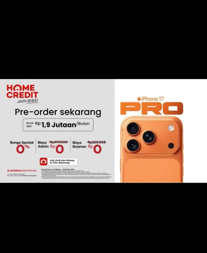 Promo Spesial iPhone 17 Series dapatkan promo TRIPLE ZERO Nya