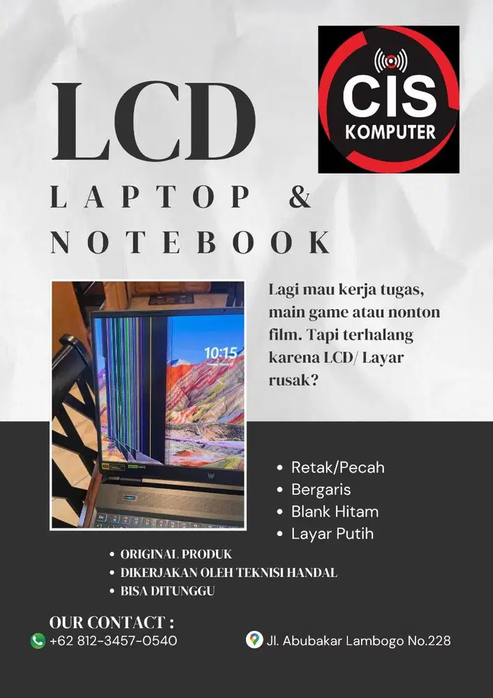 Ready LCD Laptop dan Notebook (baru universal) & (seken copotan),BISA