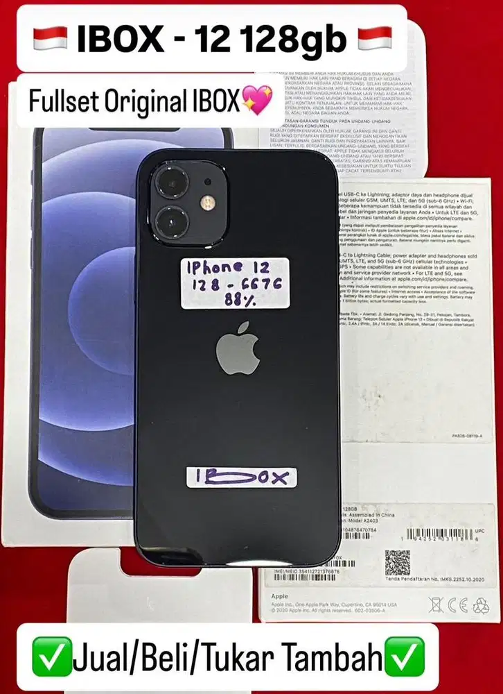 Iphone 12 128 Gb Black Resmi ibox bisa cicilan 0%