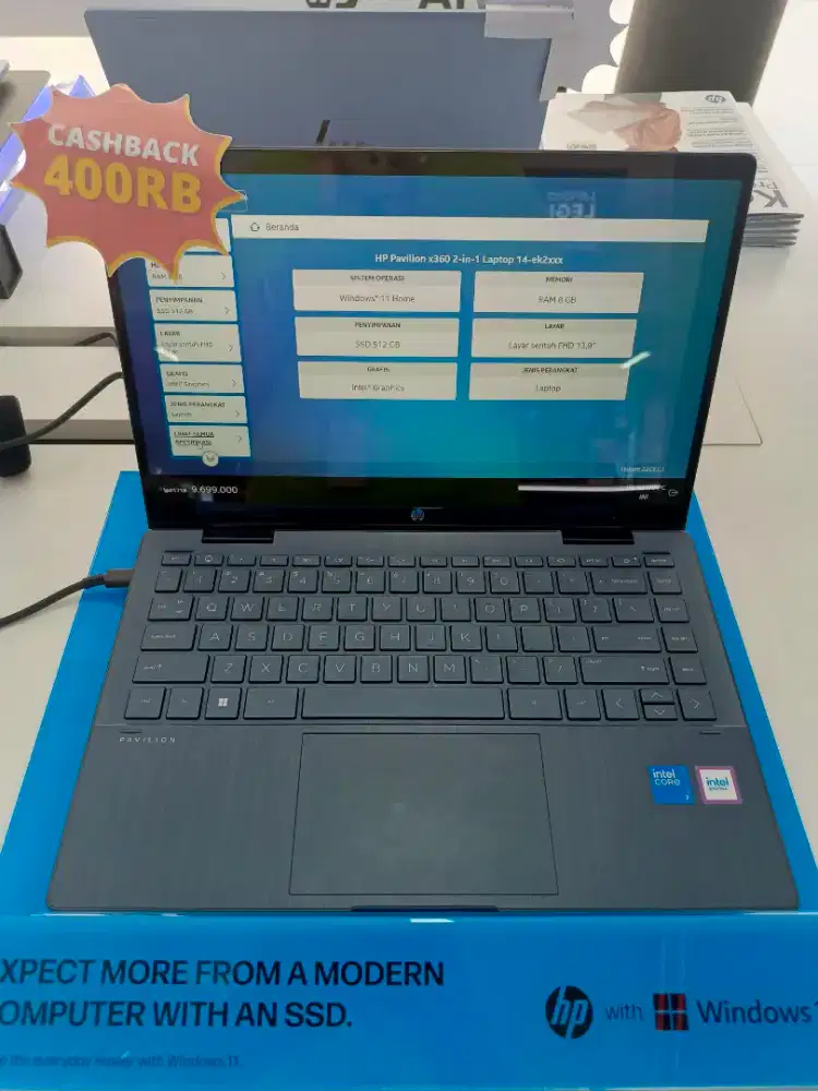 Kredit laptop hp PAVILION x360 14-ek2xxx tanpa DP