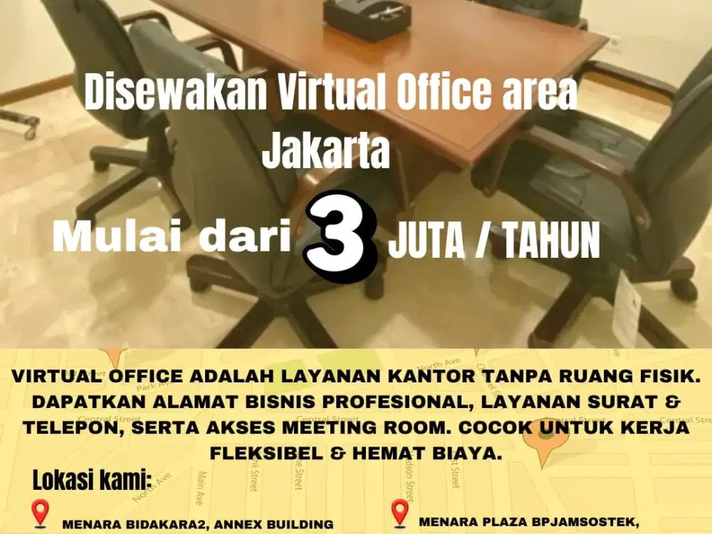 Disewakan Virtual Office Termurah Area Jakarta
