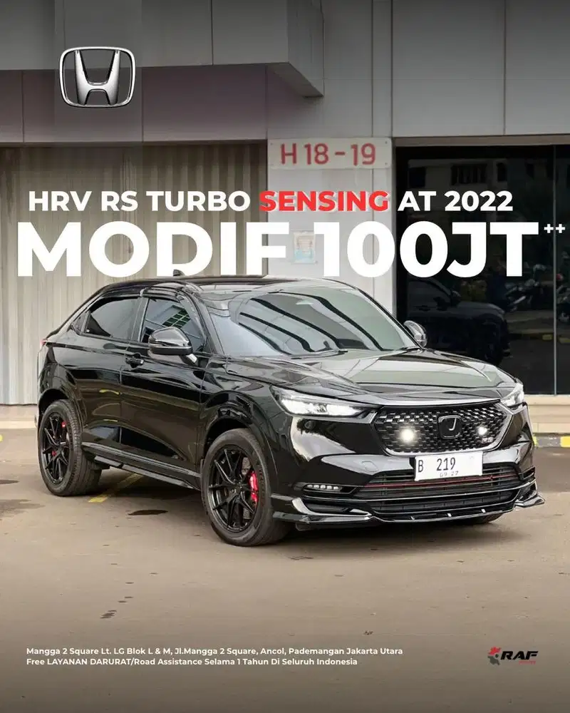 Honda HRV RS 1.5L Turbo AT 2022 HITAM Sensing HEDON