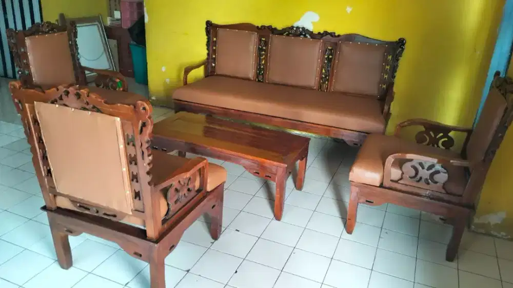 Jual murah 1,set kursi jati