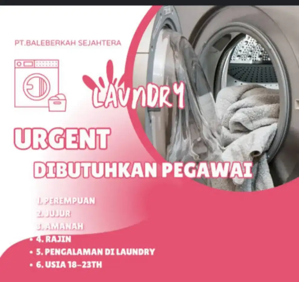 Lowongan kerja laundry