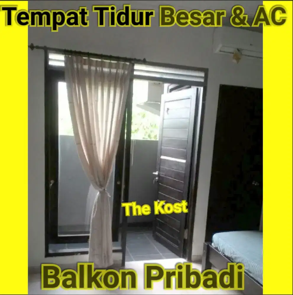 Kamar Kos Lengkap Balkon Free Wifi CCTV Dekat Kuta Jimbaran Bandara