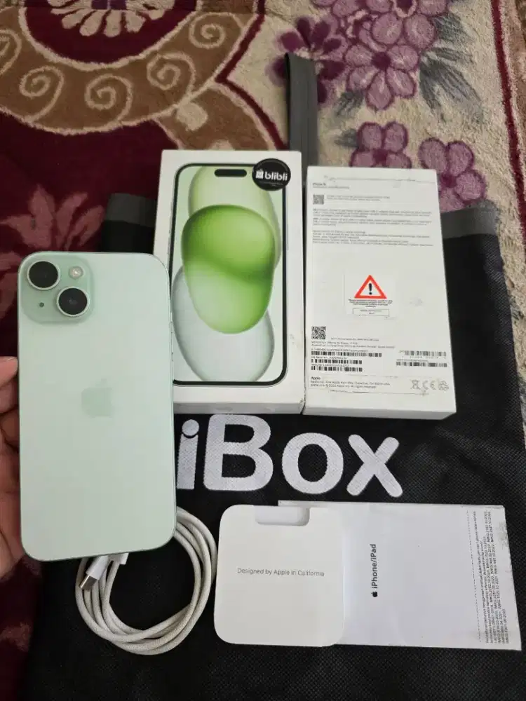 iphone 15 128gb resmi iBox,mulus like new,fulset original,istimewa