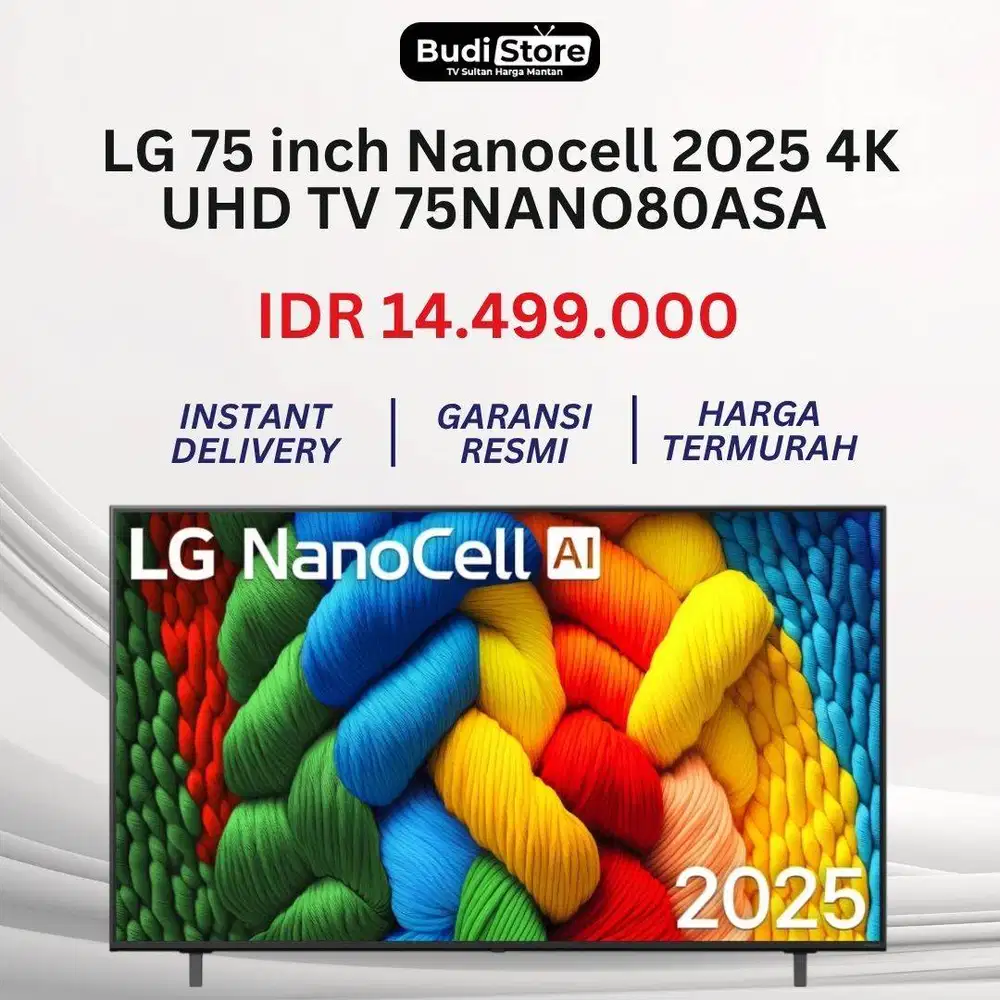 LG TV 75 inch Nanocell 2025 4K UHD 75NANO80ASA GARANSI RESMI