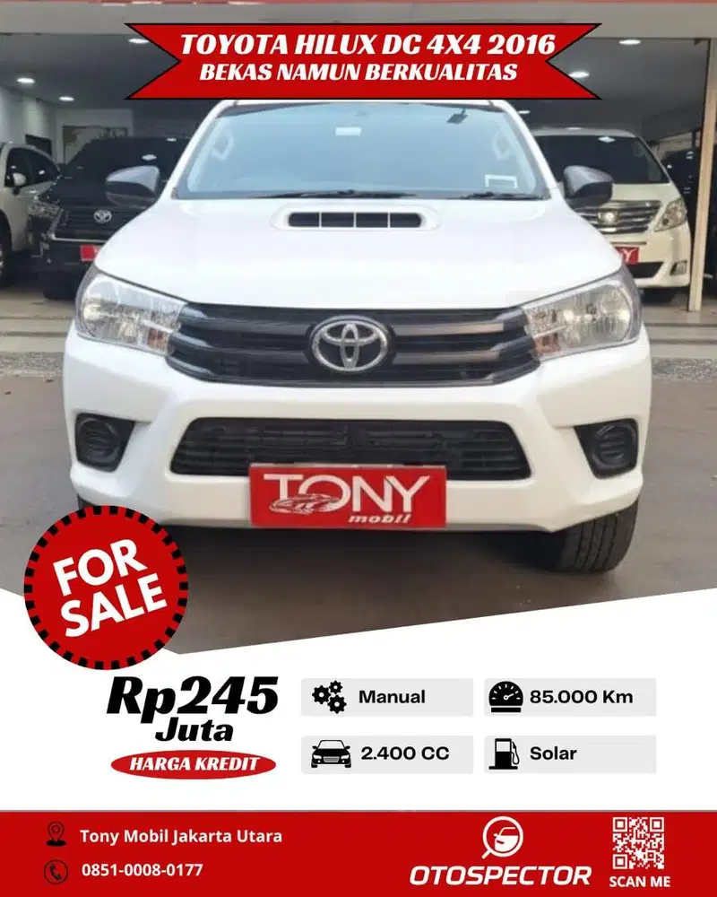 Toyota Hilux DC 4x4 Manual 2016 Putih