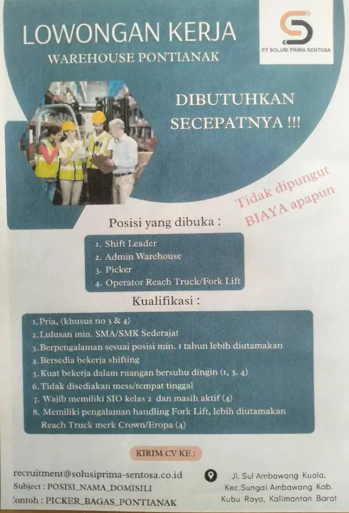 Dibutuhkan segera