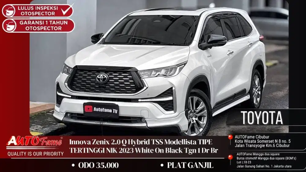 Toyota Innova Zenix 2.0 Q Hybrid TSS Modellista NIK 2023