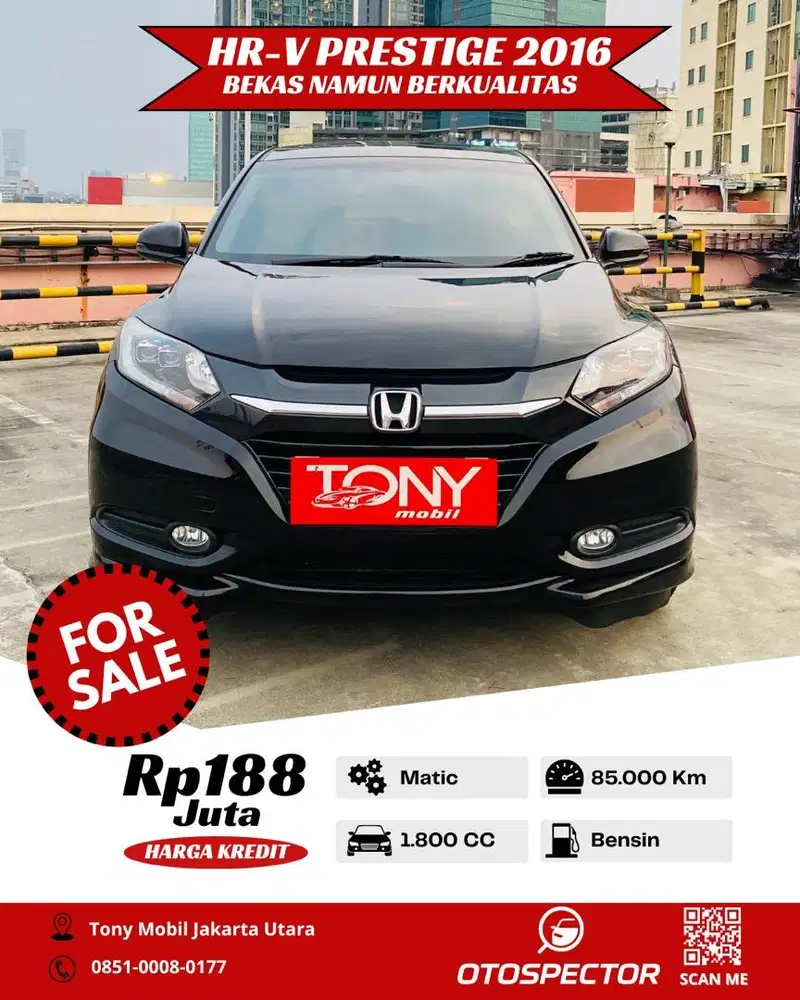 Prestige Sunroof Honda HRV 1.8 2016 Hitam