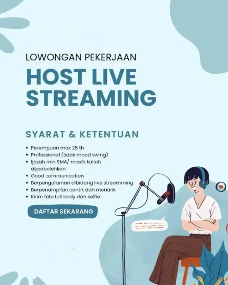 LOWONGAN PEKERJAAN HOST LIVE STREAM BIDANG FASHION
