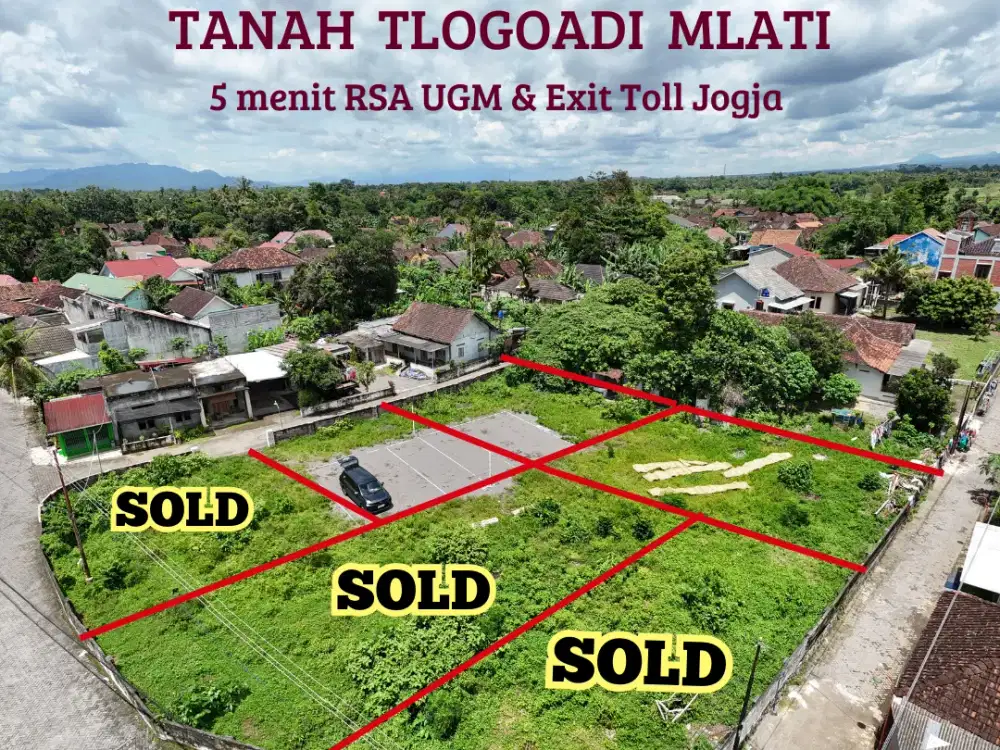 4 menit Exit Toll Mlati dijual dekat Jogja City mall Siap Bangun rumah