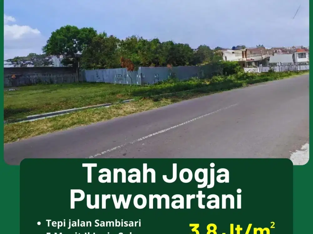 Tanah Purwomartani dijual siap bangun akses papasan
