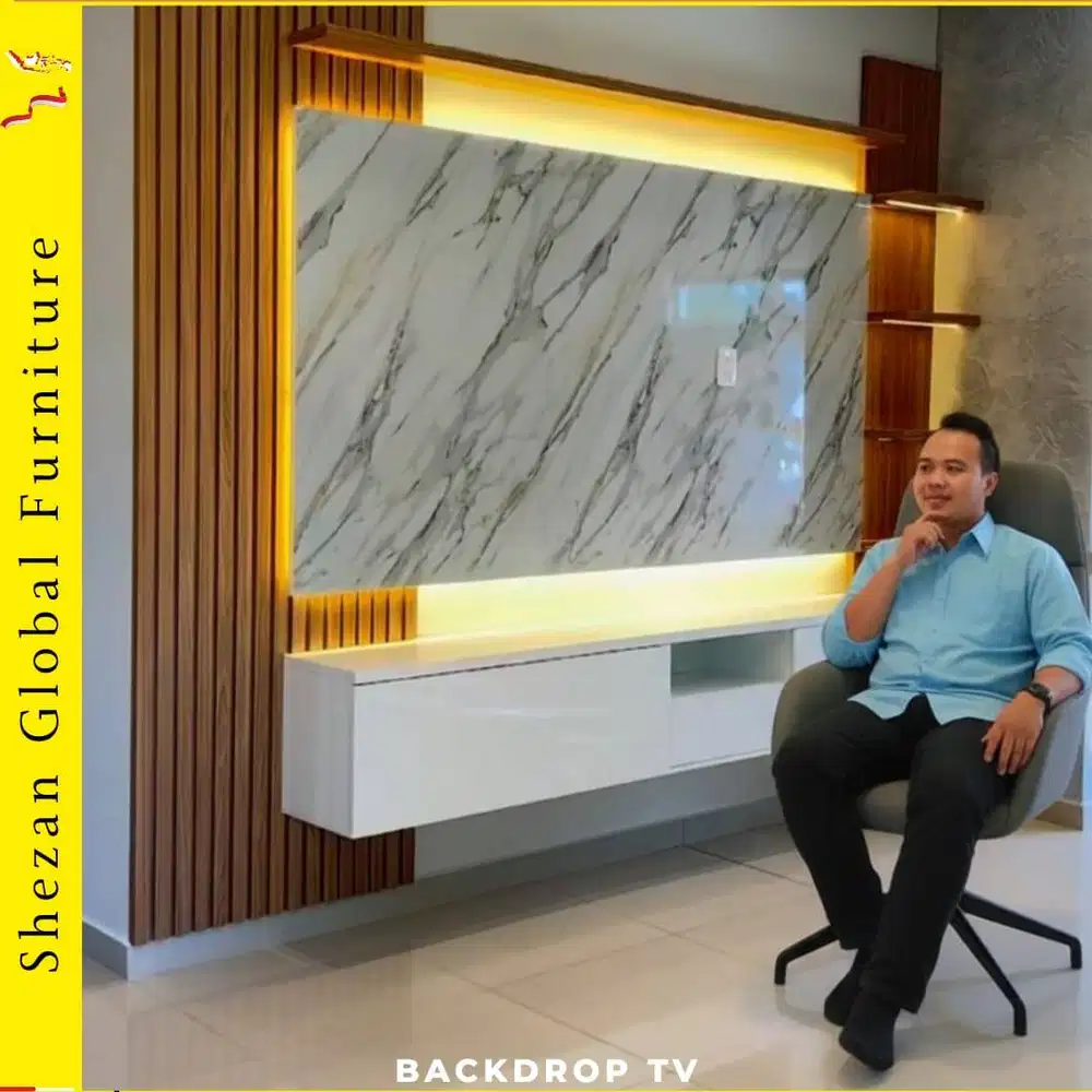 BACKDROOP TV CUSTOM HARGA MURAH KUALITAS TERBAIK BEBAS CUSTOM DESAIN