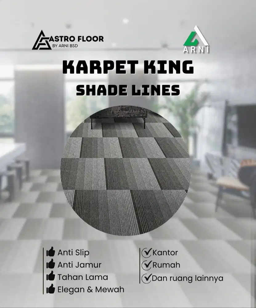 KARPET TILE KING | TIPE BALI | UNTUK RUMAH DAN KANTOR ANTI SLIP ANTI J
