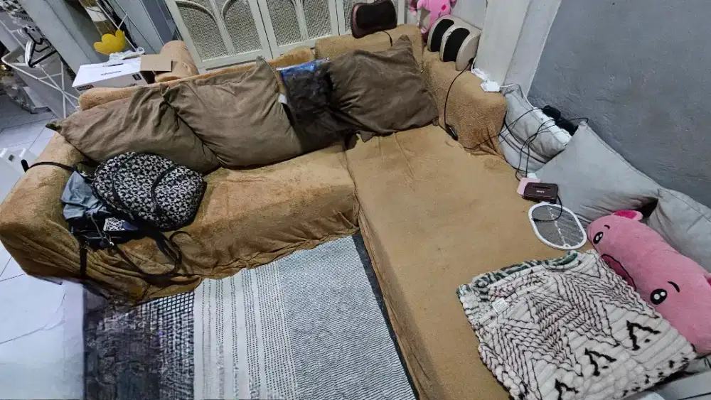 Sofa L Bekas 3 Seater FREE Sofa Single Seat 2 Buah