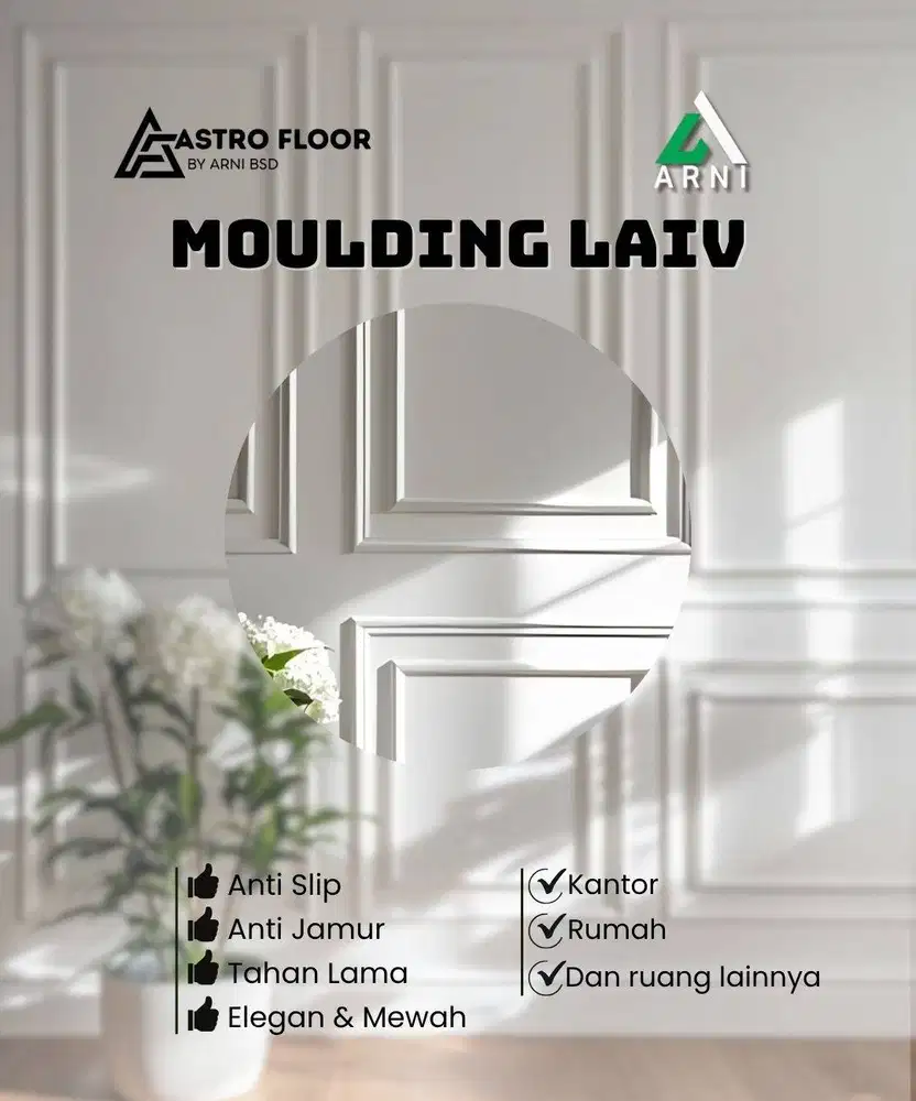 MOULDING LAIV | UNTUK DINDING KANTOR RUMAH ANTI JAMUR TAHAM LAMA ELEGA
