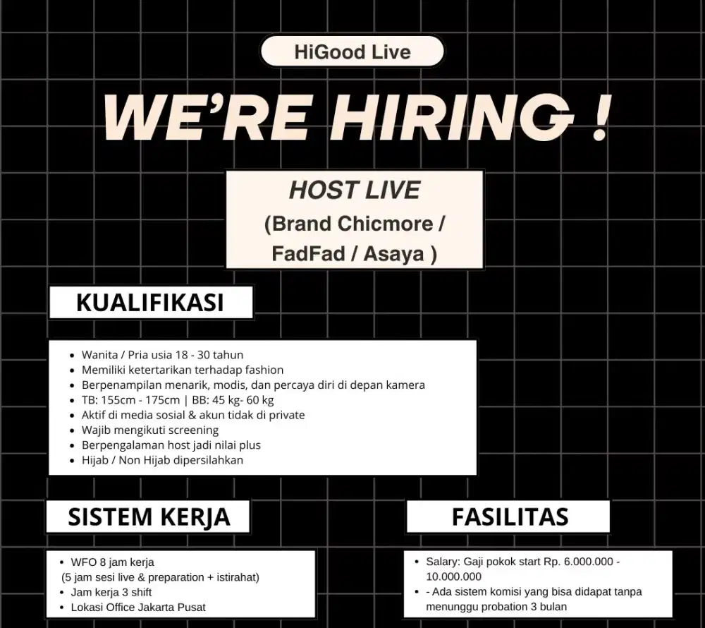 HOST LIVE STREAMING BRAND FASHION